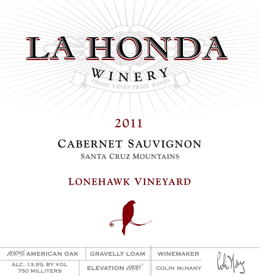 2011 Lonehawk Cabernet Sauvignon Label