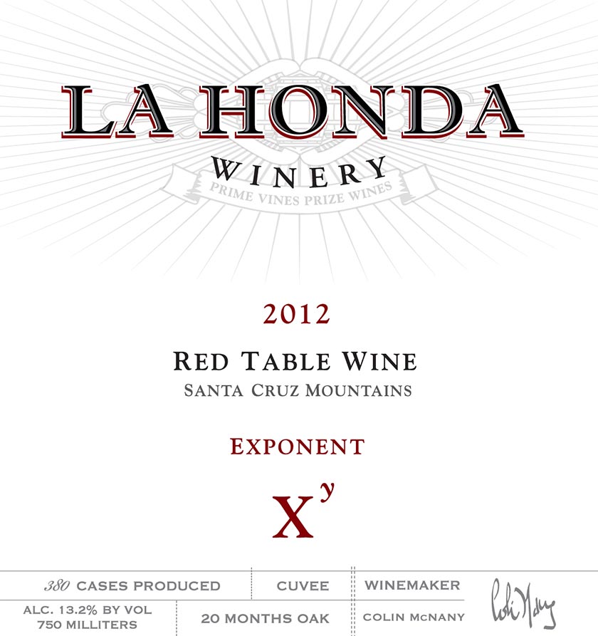 2012 Exponent Red Blend Label