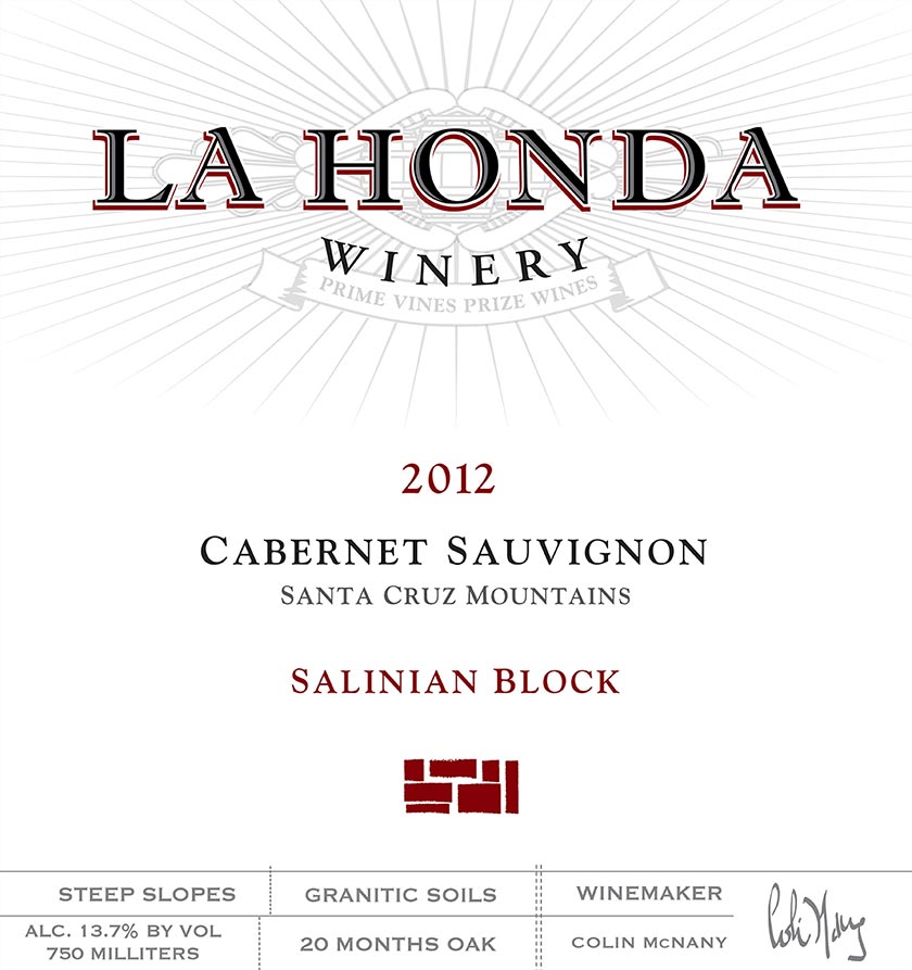 2012 Salinian Block Cabernet Sauvignon Label