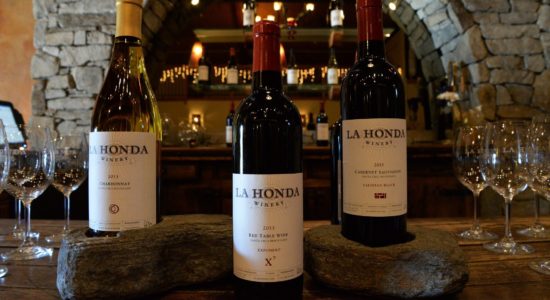 La Honda Winery Bottles On Tasting Bar