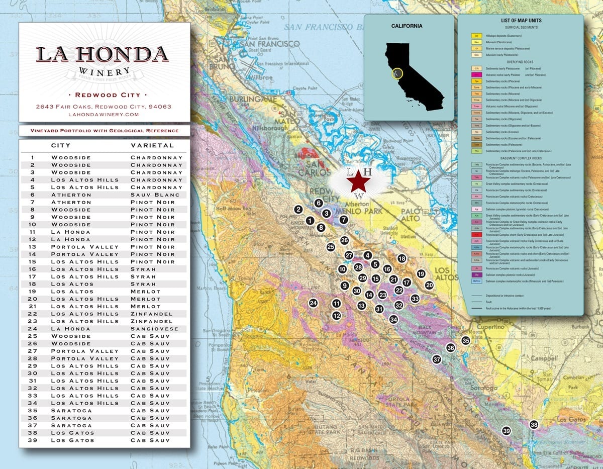 La Honda Winery Vineyard Portfolio Map