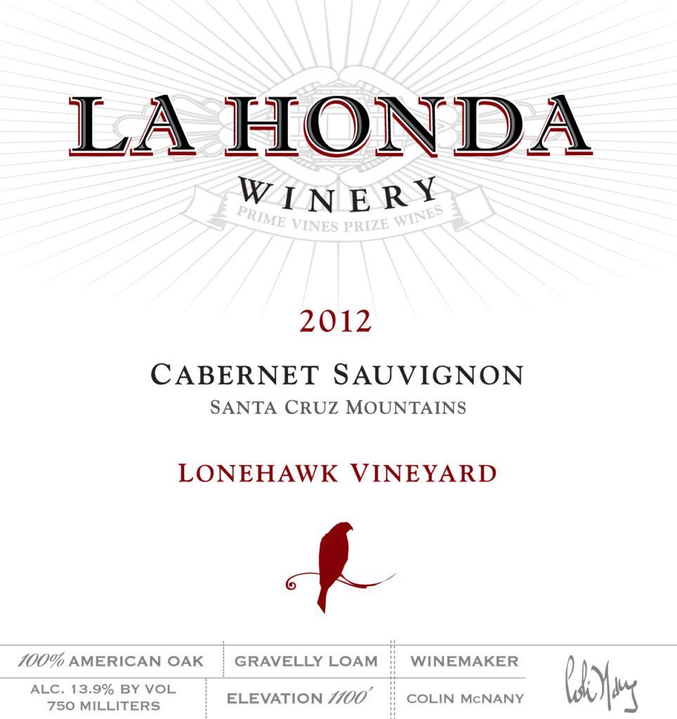 2012 Lonehawk Cabernet Sauvignon Label