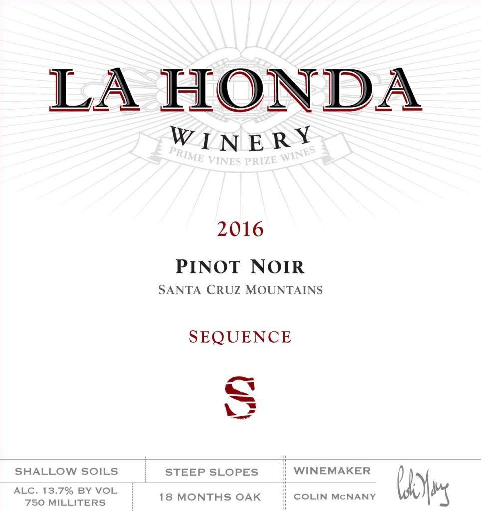 2016 Sequence Pinot Noir Label