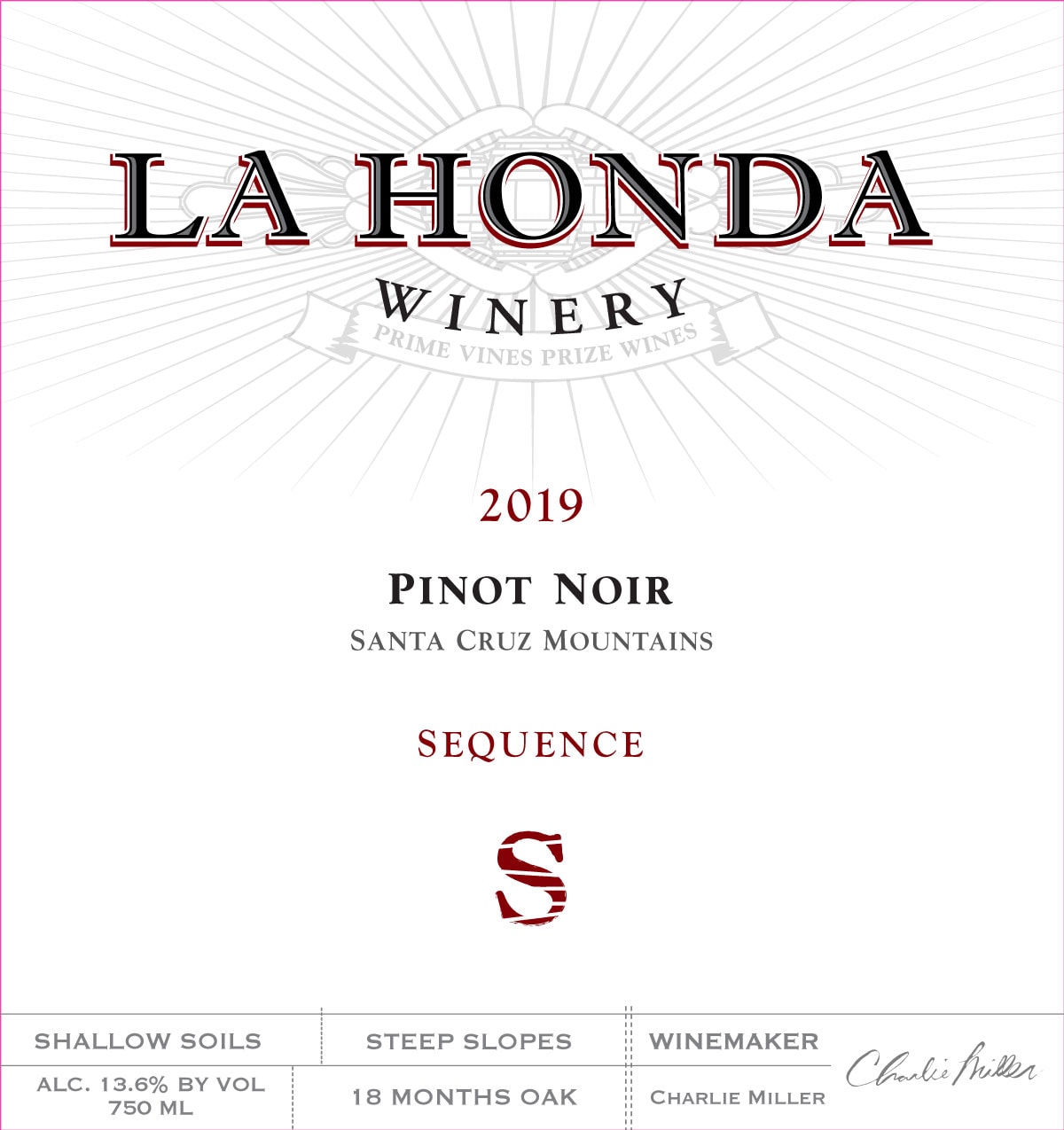 2019 Sequence Pinot Noir Label