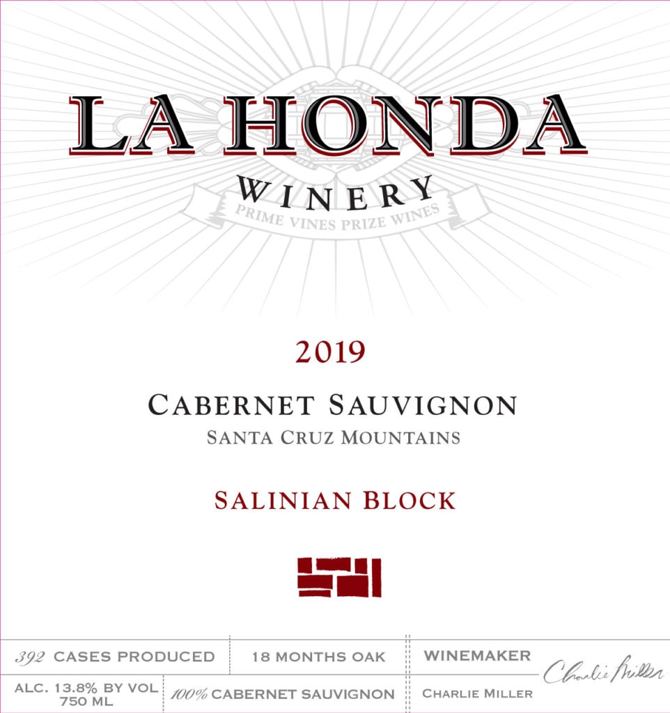 2019 Salinian Block Cabernet Sauvignon Label
